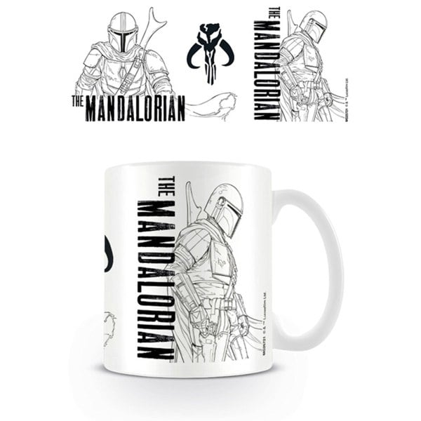 Star Wars: The Mandalorian Line Art Mug - White