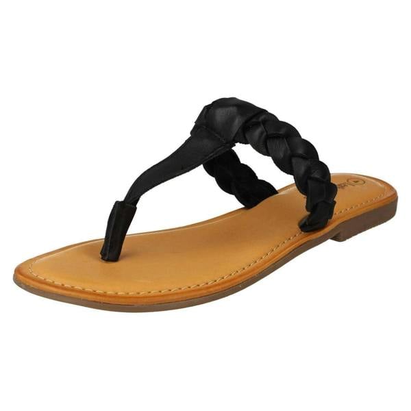 Leather Collection Ladies Leather Collection Braided Toepost Sandals
