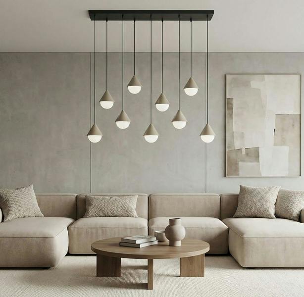 Emibig GIRO Pendant Lamp 9 x G9 Black / Beige