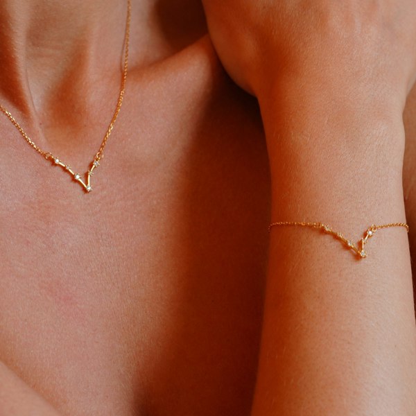 Gold Trip Pisces Zodiac Constellation Bracelet