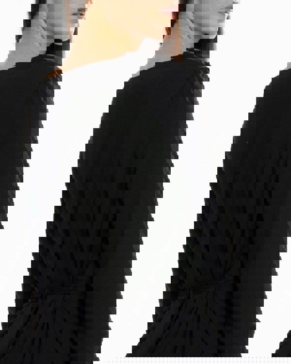 Calvin Klein Pleated Long Sleeve Womens Dress