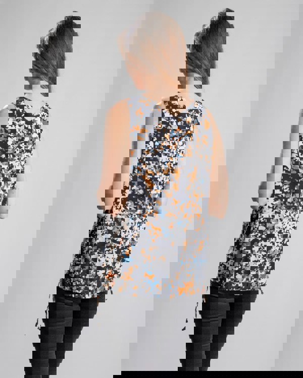 BOSS Cendia Puzzle Pattern Sleeveless Blouse