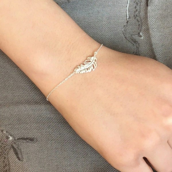 Adjustable Sterling Silver Feather Bracelet - Reeves & Reeves