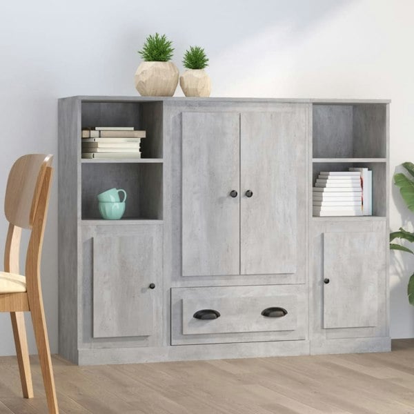 Berkfield Highboards 3 pcs Concrete Grey Engineered Wood