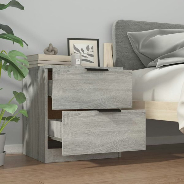 Berkfield Bedside Cabinets 2 pcs Grey Sonoma Engineered Wood