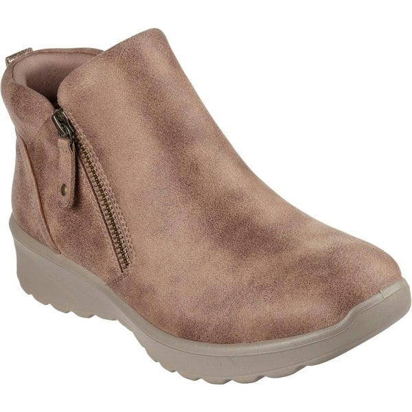 Skechers Women's Lovely Vibe Fall In Bloom Ankle Boots - Mushroom