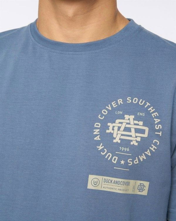 Duck and Cover Chellforth T-Shirt Denim Blue