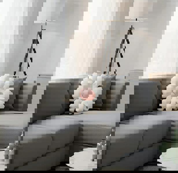 Anyhouz Anypillow White Daisy Throw Pillow with Plush Cushion