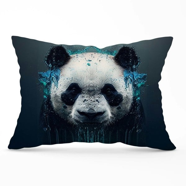 Warren Reed Panda Face Splashart Dark Background Cushions