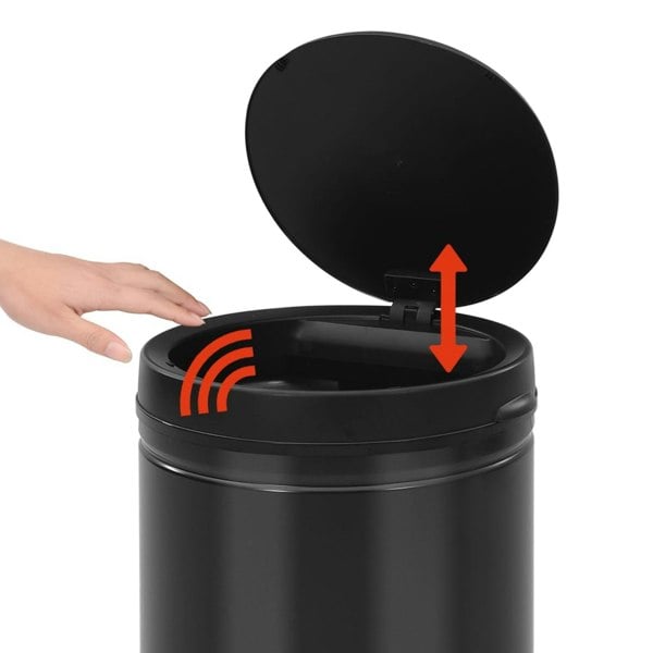 Berkfield Automatic Sensor Dustbin 80 L Carbon Steel Black
