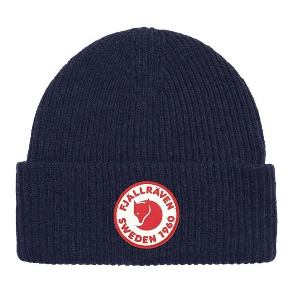 Front view of Fjallraven 1960 Logo Beanie for Men in Dark Navy