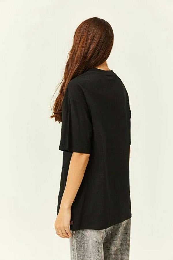 Hoxton Gal 100% Cotton T-Shirt with Side Buttons