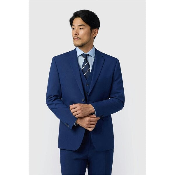 Limehaus Regular Fit Blue Stretch Jacket