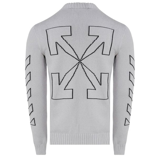 Off-White Diag Outline Medium Grey Knit Jumper M