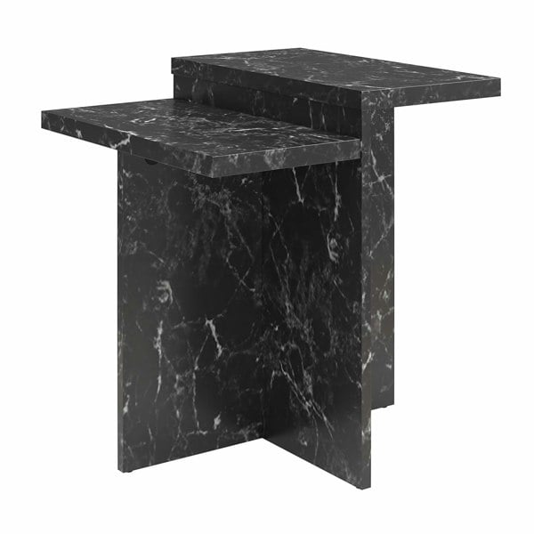 Dorel Home Brielle Accent Table Black Faux Marble