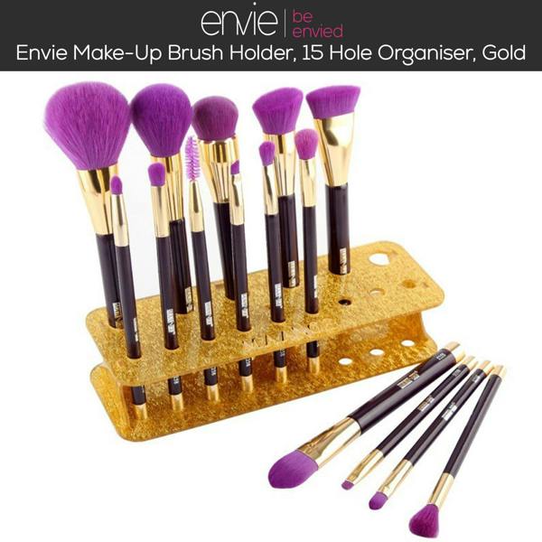 Aquarius Makeup Brush Holder Gold 15 Hole Stand Cosmetic Organiser Storage