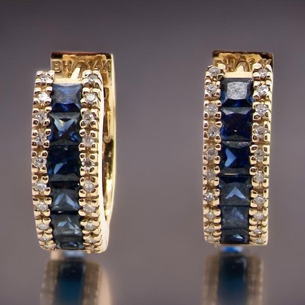 Vintage Tom A pair of Sapphire and Diamond earrings