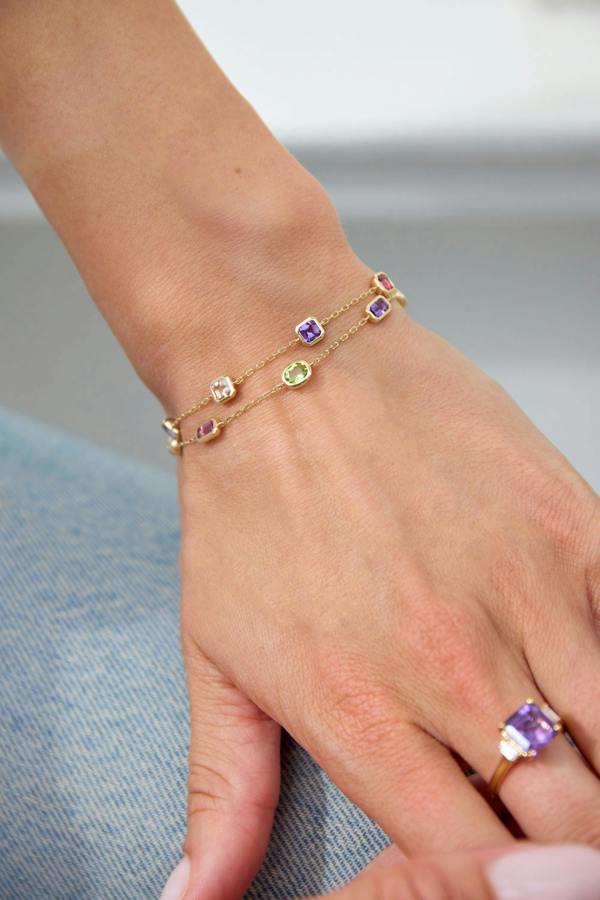 Sarah Layton Multi Gemstone Bracelet - 9ct Yellow Gold - NTB2180MULTI-4-9YG