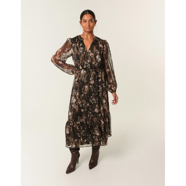 Blue Vanilla Button Front Midi Dress