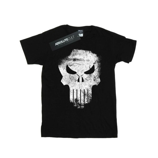 Marvel Boys The Punisher Distrressed Skull T-Shirt - Black