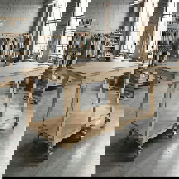 Arbor Garden Solutions Wooden Workbench MDF Top Depth-3ft With Wheels