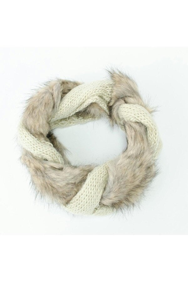 ikrush Saoirse Knitted Faux Fur Twist Neck Warmer