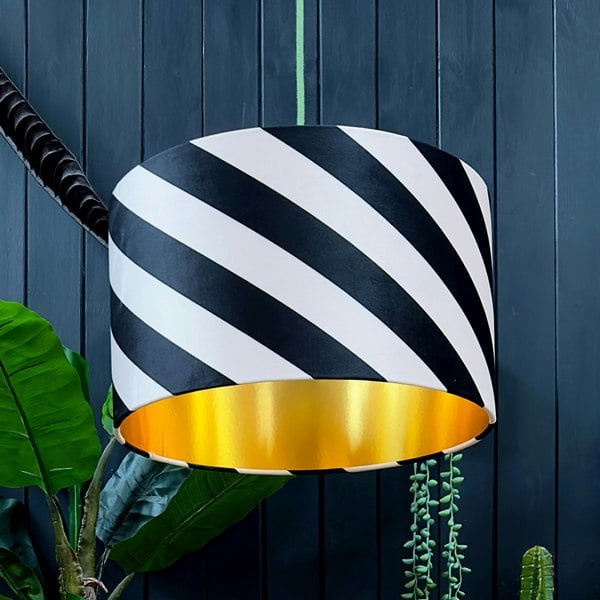 love frankie Helter skelter lampshade in liquorice with gold lining