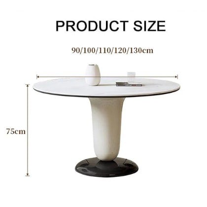 Elmer Round Dining Table, White Top-Rit Concept-Rit Concept