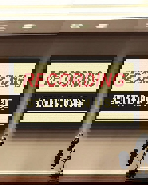 Framed Wall Art Print - Recording Studio In Use Sign for Music Lovers