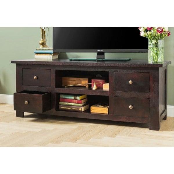 IH Design Jinita Dark Wood TV Cabinet with Drawers