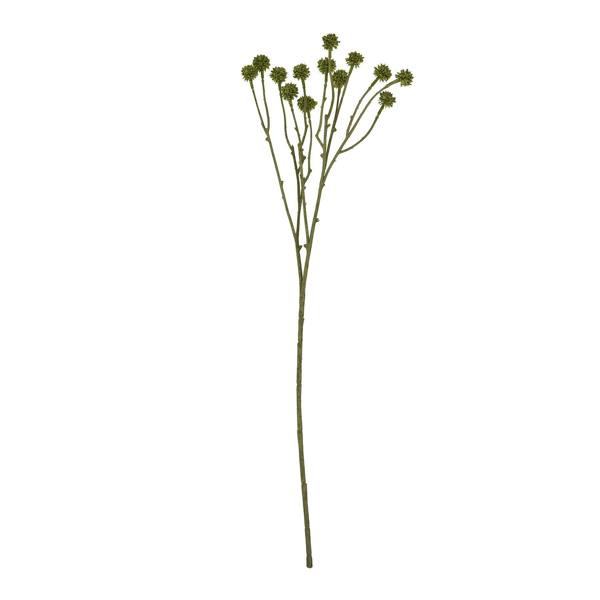 Wyld Haus Set of 3 Artificial Flowers Green Craspedia Stems