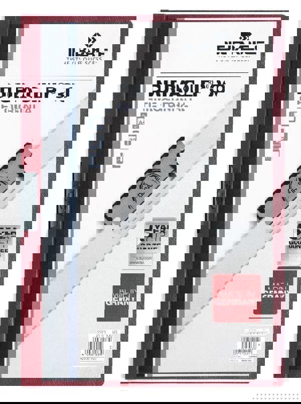 Durable DURACLIP 30 Sheet Document Clip File Folder | 25 Pack | A4 Dark Red