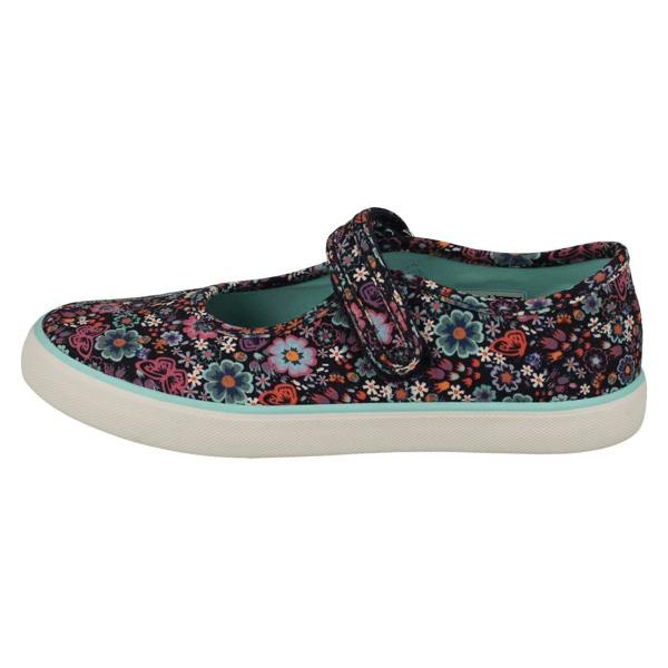 Start-rite Girls Startrite Floral Detailed Mary Jane Canvas Shoes Busy Lizzy