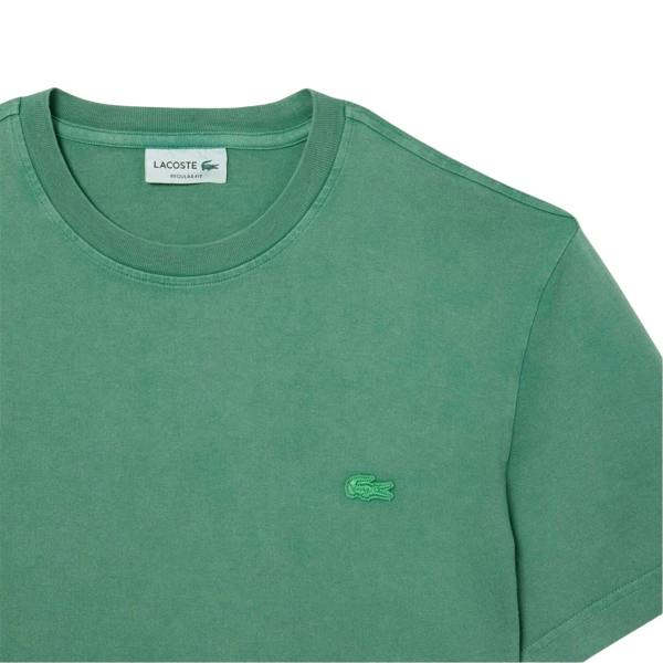 Lacoste Mens Logo Crew Neck Regular T-Shirt - Green - 