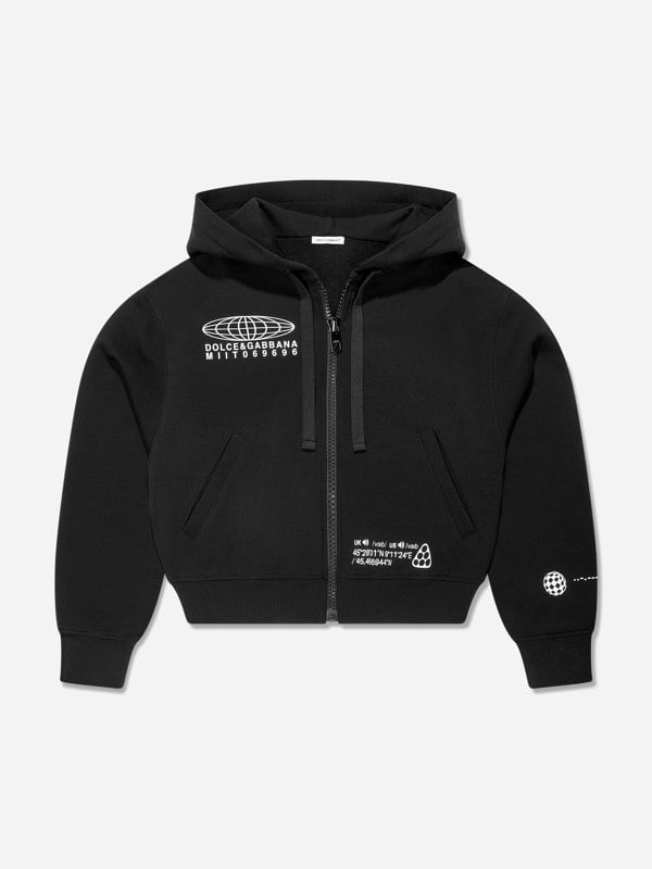 Dolce & Gabbana Kids Dolce & Gabbana Girls DG Vibe Zip Up Top in Black