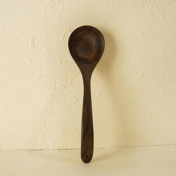 Mahogany wooden ladle sustainable kitchen utensil serving spoon