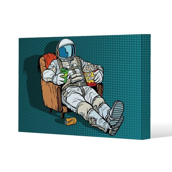 Benjamin Tate Design loneliness in space. Pop art retro Slim Style Canvas Print  40x60cm , 15mm Slim Real wood.