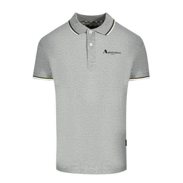 Aquascutum London Tipped Polo Shirt - Grey