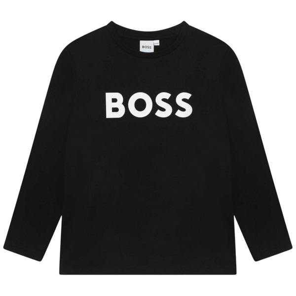 Boss Boys Logo Long-Sleeved T-Shirt - Black - 