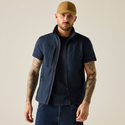 Regatta Mens Flux Softshell Body Warmer - Navy/Navy