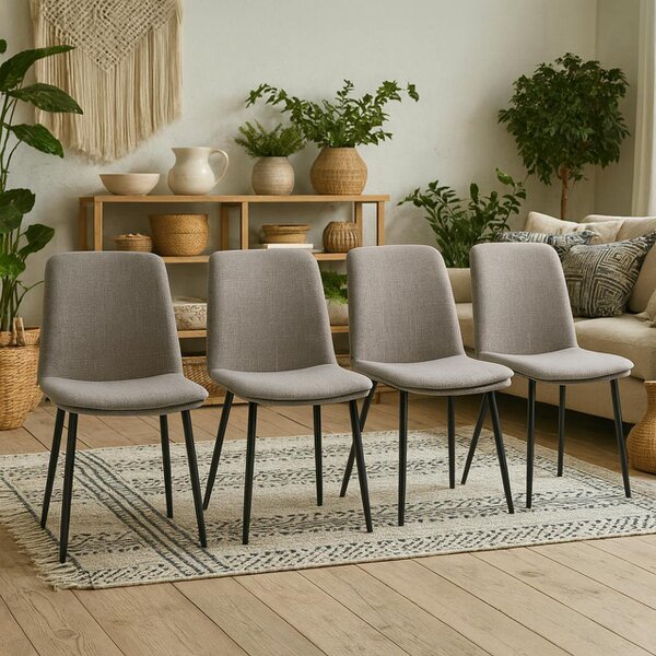 Wyld Haus Set of 4 Mosslight Grey Upholstered Dining Chairs