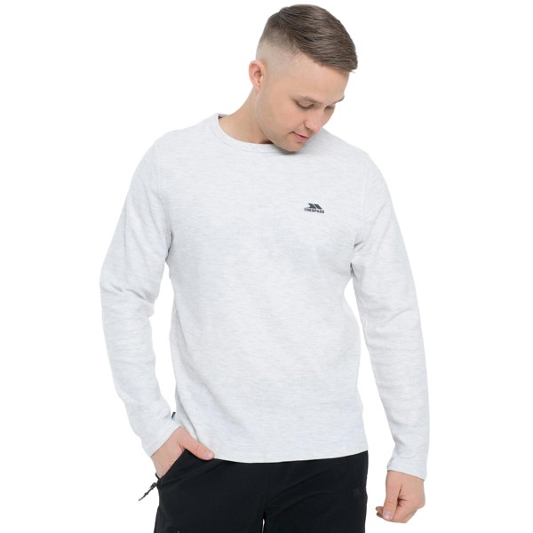 Trespass Mens Calverley Sweatshirt - Off White Marl - 3XL - Off White Marl - 95% Cotton/4% Polyester/1% Viscose