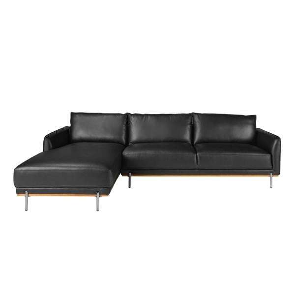 Angel Cerdá Corner sofa in black leather 6197/6198