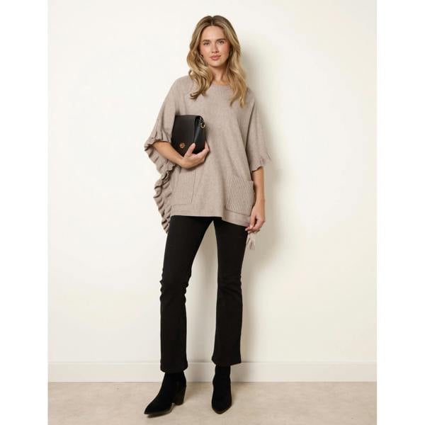 Blue Vanilla Frill Detail Pocket Cape
