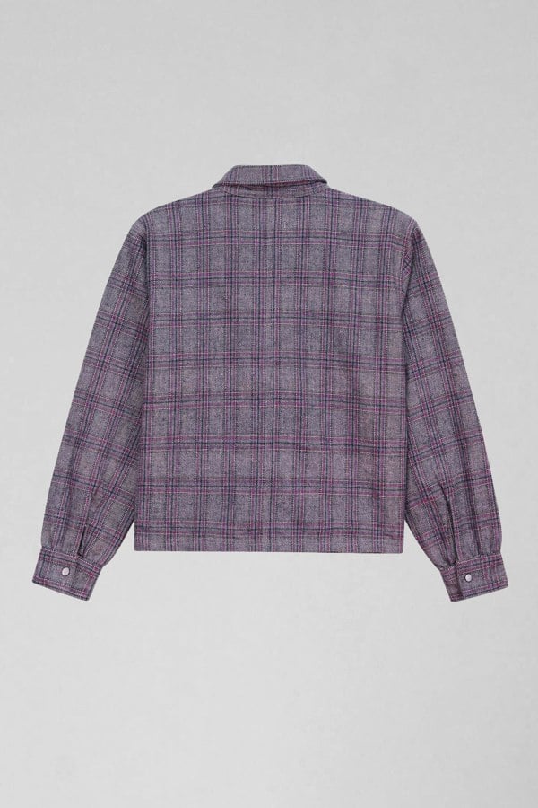 ENORSIA Multicoloured Yarn Dyed Check Cropped Jacket