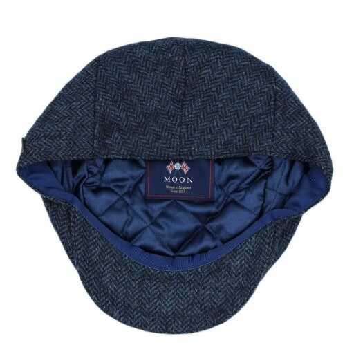 Heather Hats & Accessories British Tweed Wool Flat Cap, Satin Lining, Outdoor Wear, Harbour Blue