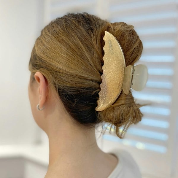 Large Hair Claw Clip Gold Hair Up