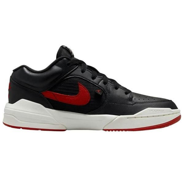 Nike Womens/Ladies Jordan Stadium 90 Swoosh Leather Trainers - Black/Red Print - 