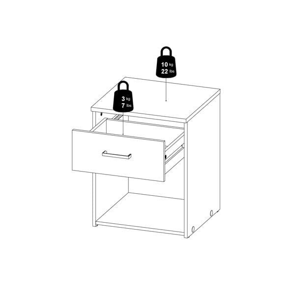 Furniture To Go Space Bedside 1 Drawer in Oak