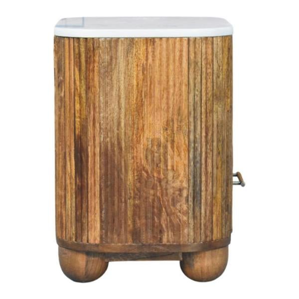 Artisan Furniture Solid Wood Beaumont Marble Bedside, Brown, Marble